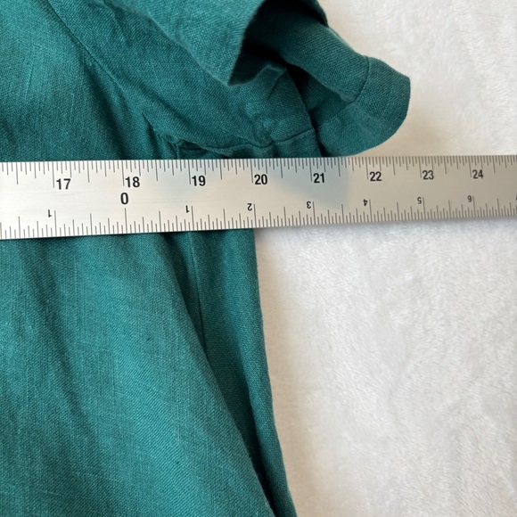 Yuvita womens green teal linen lagenlook casual flowy midi dress size small - Picture 7 of 10